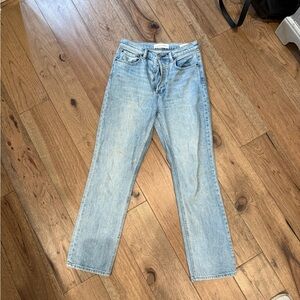 Denim Forum Light Wash Straight Leg Jeans